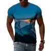 Summer Alpine Lake Graphic T Shirts Men Fashion Landscape 3D Printed Tees Hip Hop Street Style Casual Daily O-neck Short Sleeves