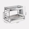 Modern 2-Tier 304 Stainless Steel Dish Drying Rack