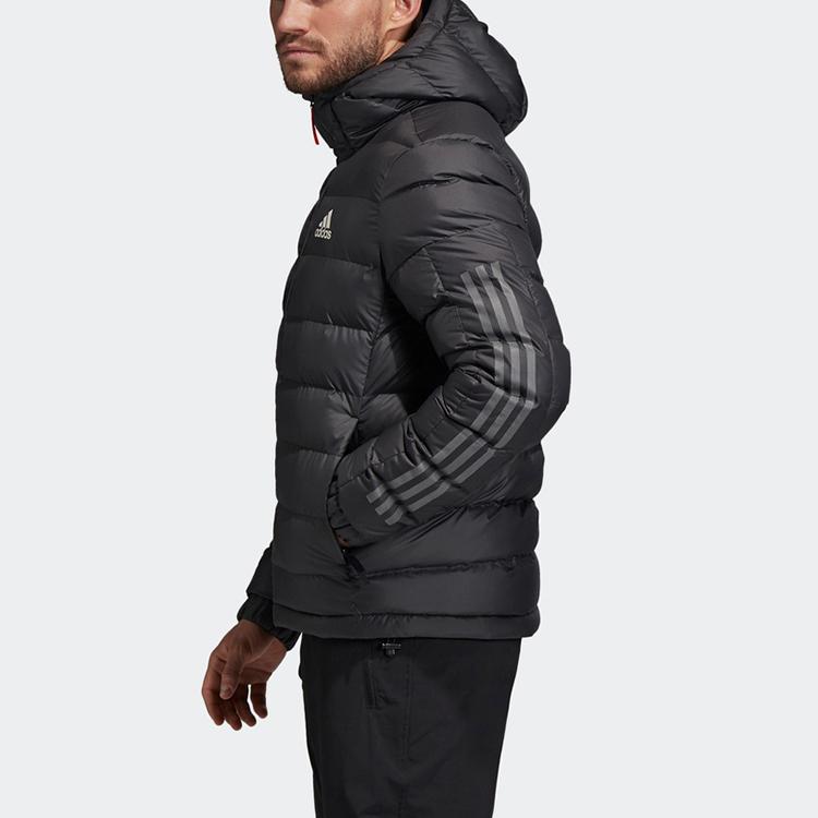 adidas Повседневная спортивная хлопковая куртка с капюшоном на открытом воздухе, мужская верхняя одежда, черная FI2760