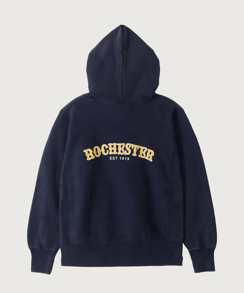 Худи с флисовой подкладкой Rochester Regular Fit с обратной вязкой и логотипом R, цвет темно-синий