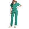 Ladies' Two-piece Set Short Sleeved Solid Color Pocket Top Pants Work Clothes Two-Piece Set