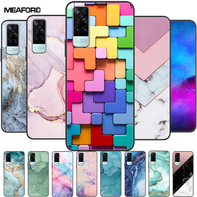 Чехол для vivo Y31 Y53S Y11S Y12S V2026 Мраморный Мягкий ТПУ Силикон Защитная Крышка Телефона Для vivo Y31 2021 Задняя Крышка Funda Y 31 Coque