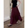 Skirt, Large Skirt, Pleated Skirt, Curved Skirt, Elasticated Waist, Crotch Pleated Skirt