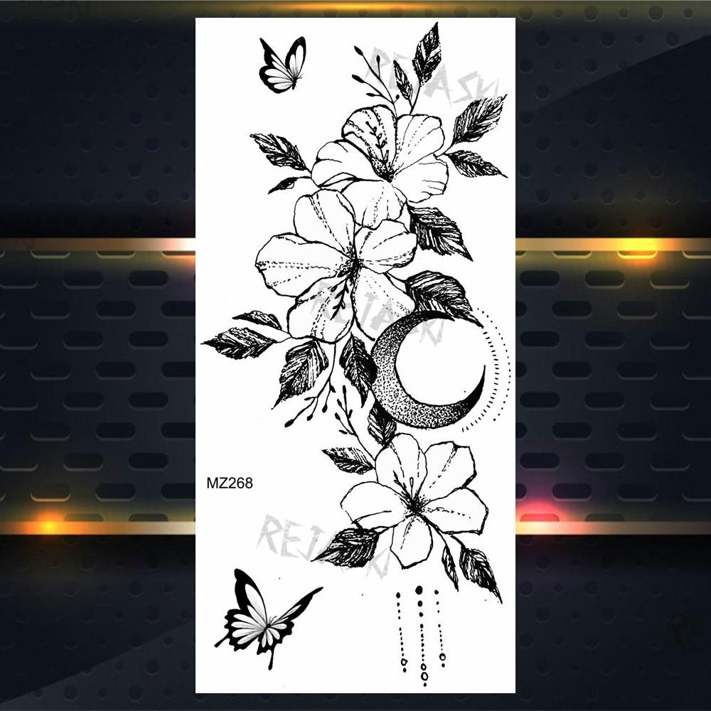 Purple Rose Jewelry Water Transfer Tattoo Stickers Women Body Chest Art Temporary Tattoo Girl Waist Bracelet Flash Tatoos Flower