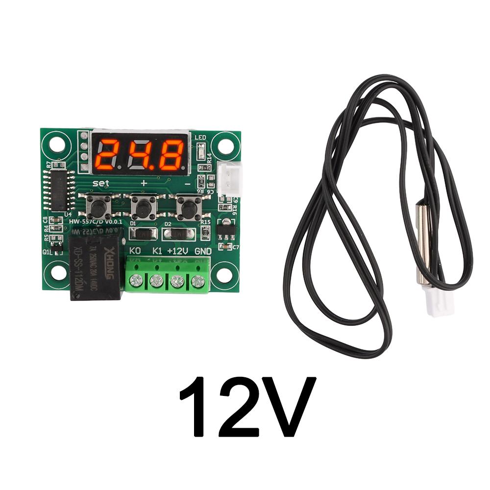 W1209 Сине-красный свет DC 12V Цифровой контроль температуры Термостат Термостат Переключатель Температуры Плата + NTC Датчик