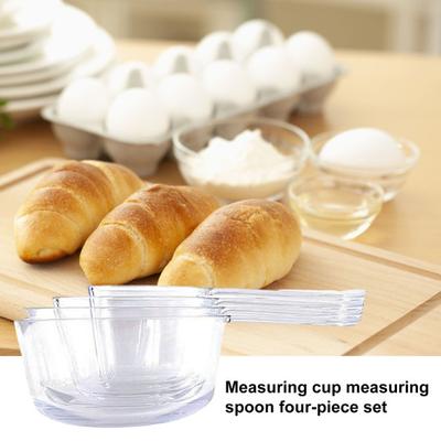 4 шт., мерная ложка, прозрачная мерная ложка, набор со шкалой, штабелируемый дизайн, измерительные инструменты для кухни