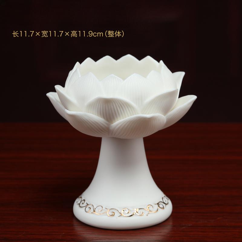 1шт керамический подсвечник в виде лотоса для домашнего использования, основание лампы с буддийским маслом, украшение для дома по фен-шуй