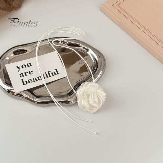 Женское колье-чокер с 3D цветком розы, черно-белое элегантное ожерелье на шнуровке с регулируемым воротником на бретельках, товары для вечеринок