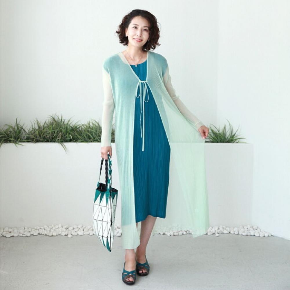 Shiz Madam Women S Sheer Pleated Long Cardigan J31576
