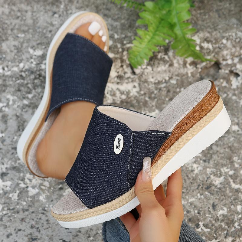 Мода 2024 года, новые женские модные босоножки на платформе, летние простые босоножки-гладиаторы с открытым носком на танкетке, женские нескользящие пляжные туфли на толстой подошве