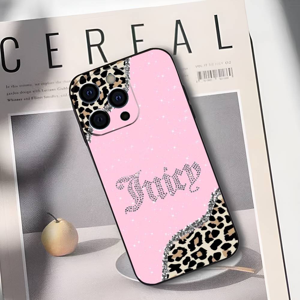 Розовый чехол J-Juicy C-Couture для iPhone 17,16,15,14,13,12,11 Plus,Pro Max,XS,Мягкий черный чехол