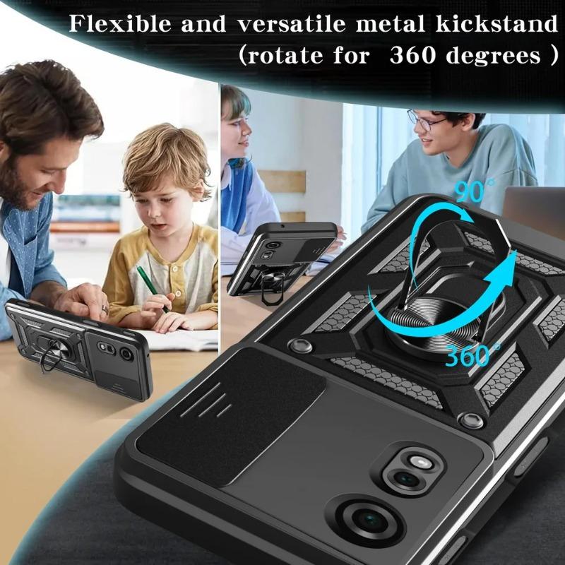 Magnetic Metal Ring Holder Cover for ZTE Blade A75 A55 A35 Nubia Focus Neo 3 Neo2 Slide Lens Camera Shockproof Armor Hard Case