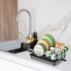 Multifunctional Dish Drying Rack with Drainboard Large Capacity Sturdy Construction Easy To Assemble Dish Rack with Utensil Holder