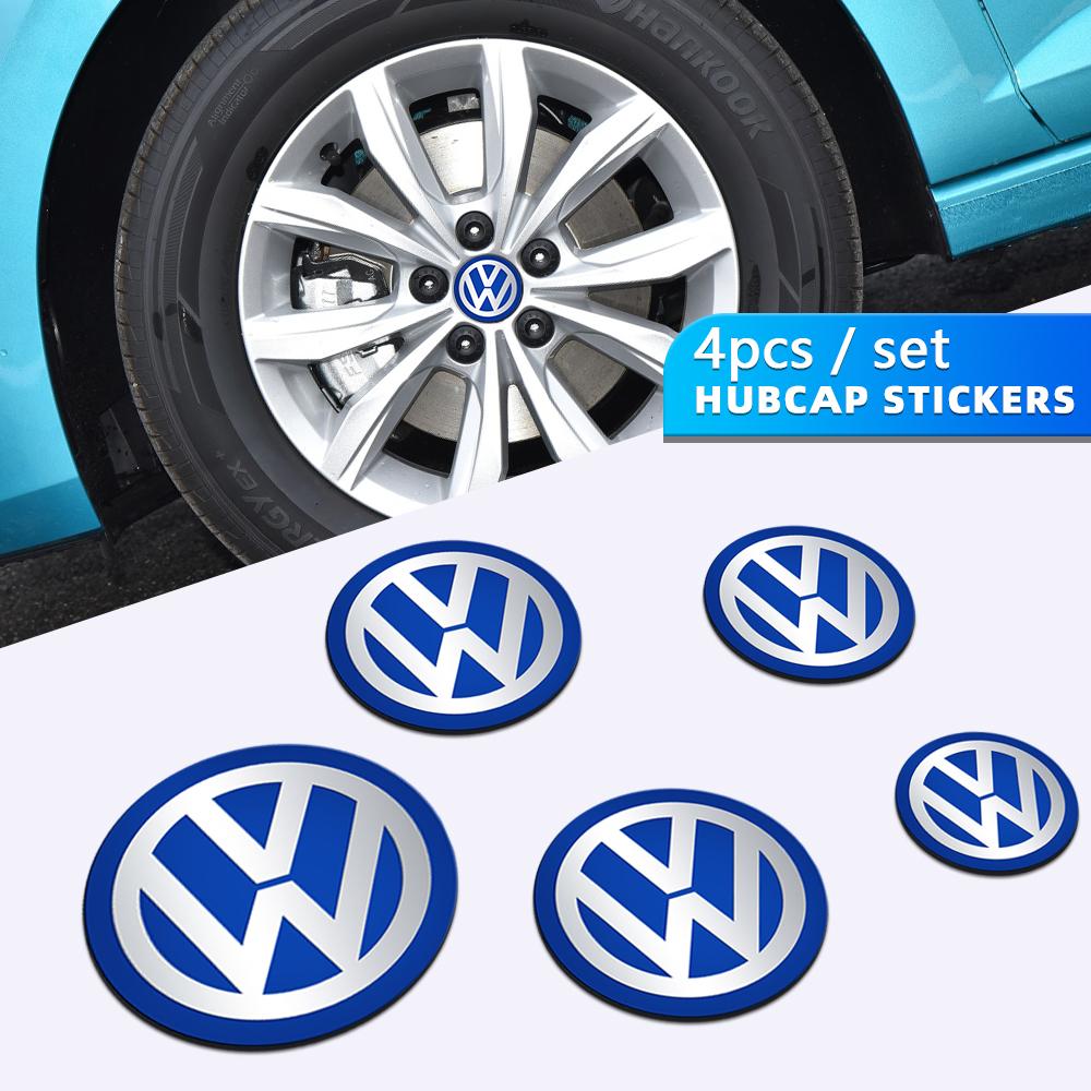 4PCS 70/80/90/100/120MM Car Wheel Center Cover Stickers Hub Caps Emblem Badge Decal For Volkswagen VW Polo Golf MK5 Touran T5 T4 zd0