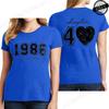 Short Sleeve T-Shirts for Women 40th Birthday Regular Sportswear Vintage 1986 40 Bday Women's Stretch Polyester Casual Creative