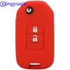 Чехол jingyuqin для дистанционного ключа автомобиля, силиконовый для Honda FIT XRV VEZEL CITY JAZZ CIVIC HRV, 2/3 кнопки, складной чехол для ключа, обновление
