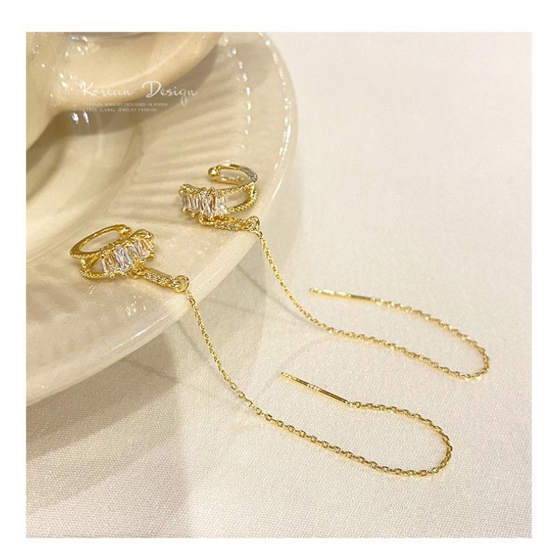 Earline, Earbone Clip, Интегрированные серьги, Женский дизайн с длинной кисточкой, Популярная мода и простые серьги