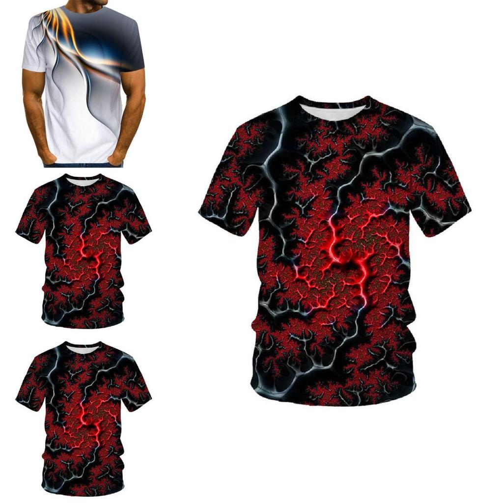 Mesmerizing 3d Printed Mens T-shirt With Unique Raindrop Design O-neck Summer Tops