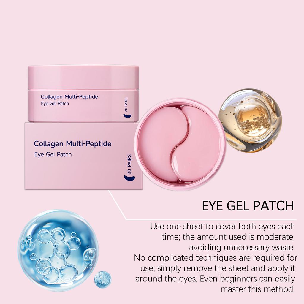 Collagen Multi-peptide Eye Gel Patch Firming Lifting Reduce Wrinkles Fade Fine Lines Anti Dark Circles Moisturizing Eye Patches