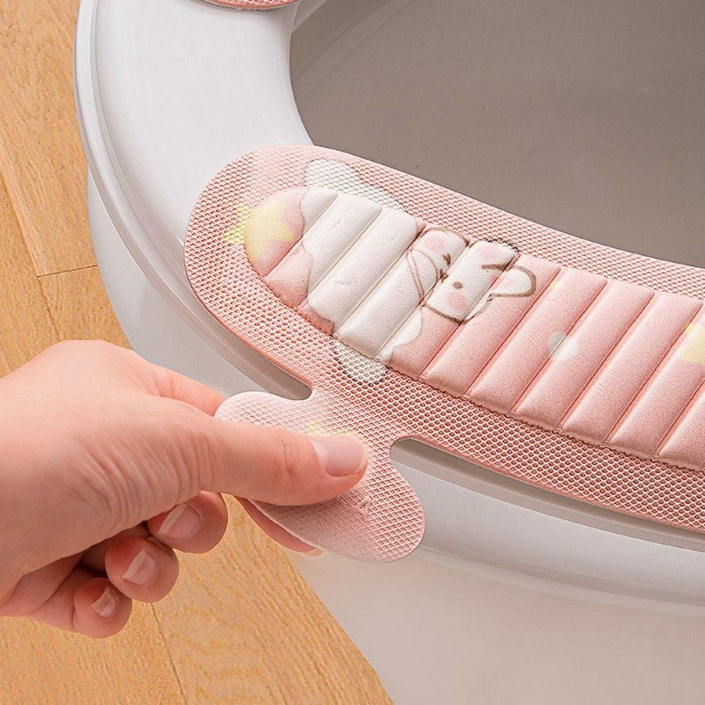 Мягкий коврик для унитаза, мультяшный липкий коврик для сиденья, чехол для унитаза, ванная комната