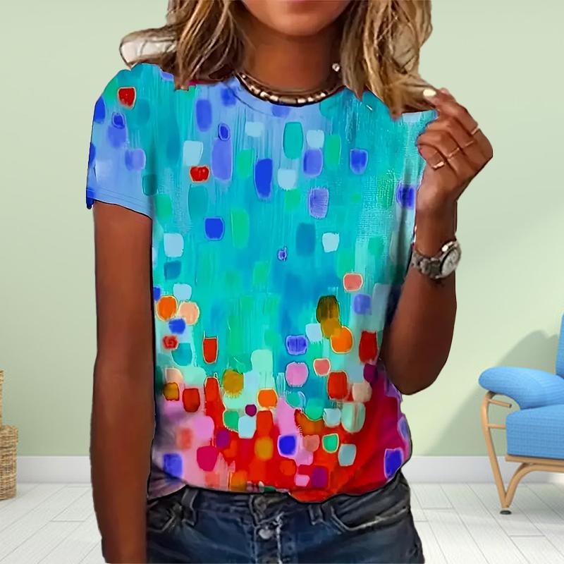 Женская летняя футболка с принтом в виде абстрактного граффити, футболки с коротким рукавом, повседневные топы с принтом