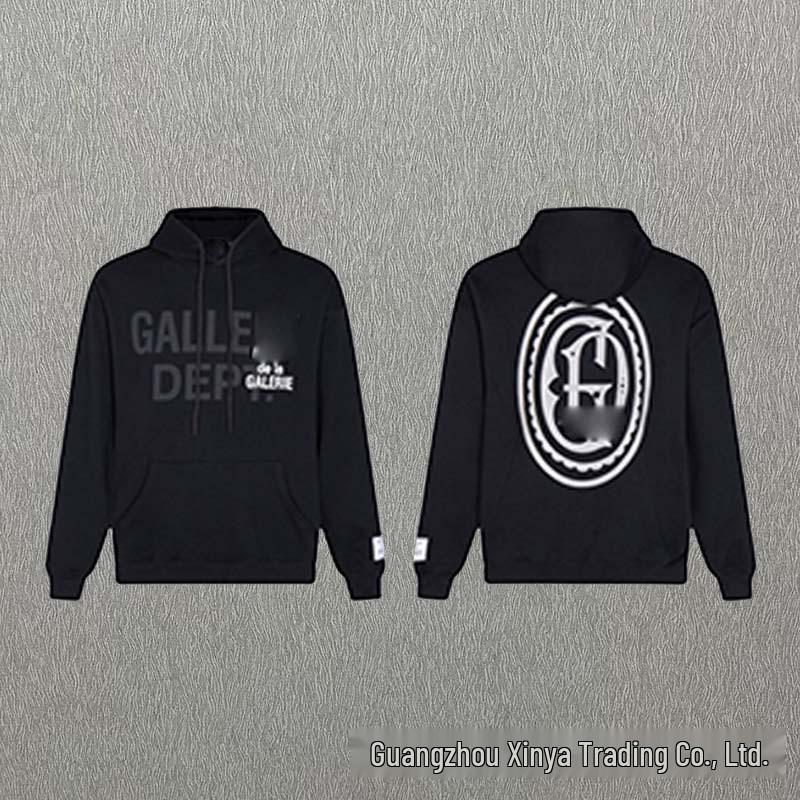 GALLERY DEPT Ink Splatter Graffiti Unisex Cotton Hoodie Set - Autumn Loose Fit