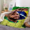 Brazilian Football Legend printed flannel breathable and warm blanket, a stylish home gift, suitable for home, office and bedspread use. 15a133
