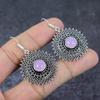 Rose Quartz Gemstone Handmade 925 Sterling Silver Gift Jewelry Earring 2" z4Y92