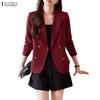 Women Lapel Long Sleeve Casual Thin Cardigan Blazer