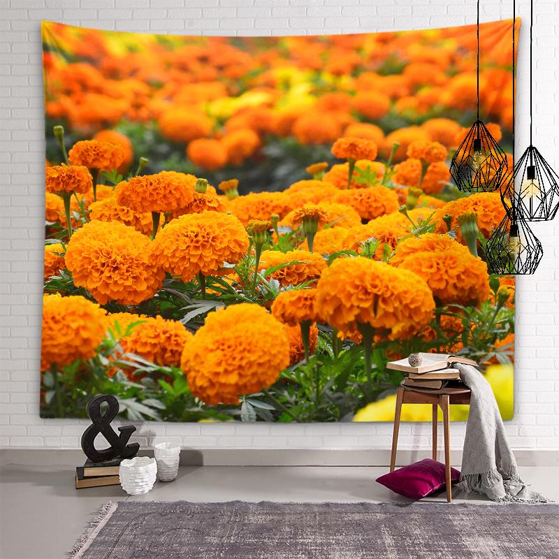 Sunset Flower Field View Tapestry Lotus Lavender Rose Flower Wall Art Tapestry Bedroom Dorm Room Aesthetics Home Decor