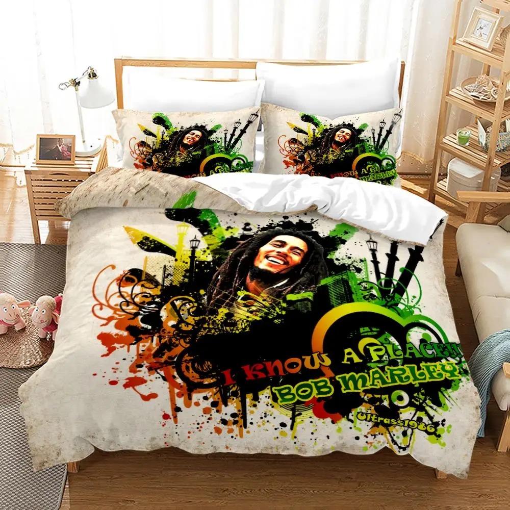 Bob Marley Duvet Cover Collections Music Legends Jamaica Singer Comfortable Bedspreads Queen King Size Bedding Collections