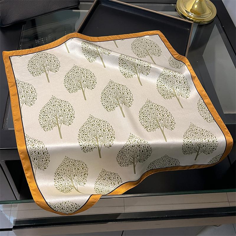 New 100% Natural Real Silk Scarf Women Bandana Square Scarves Wrap Kerchief Mulberry Fashion Luxury High Quality Hijab For Lady