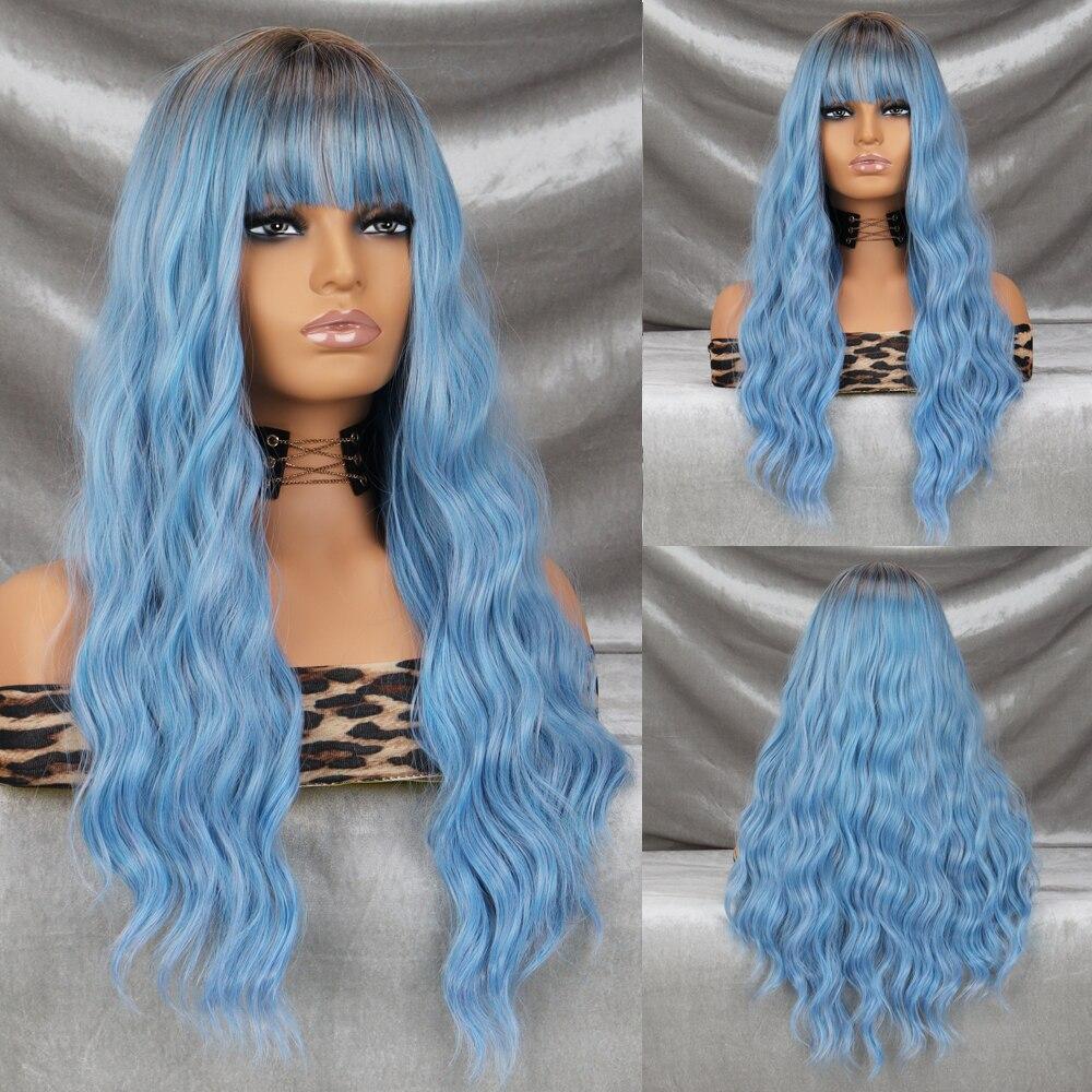 XINRAN Парик с длинными волнами, коричневый, средняя часть, черный, женский парик из синтетического высокотемпературного волокна, подходит для повседневного ношения, парики для косплея