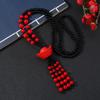 Retro Medium Red Cinnabar Sweater Chain Natal Long Necklace Pixiu Pendant Pendant Accessories Women