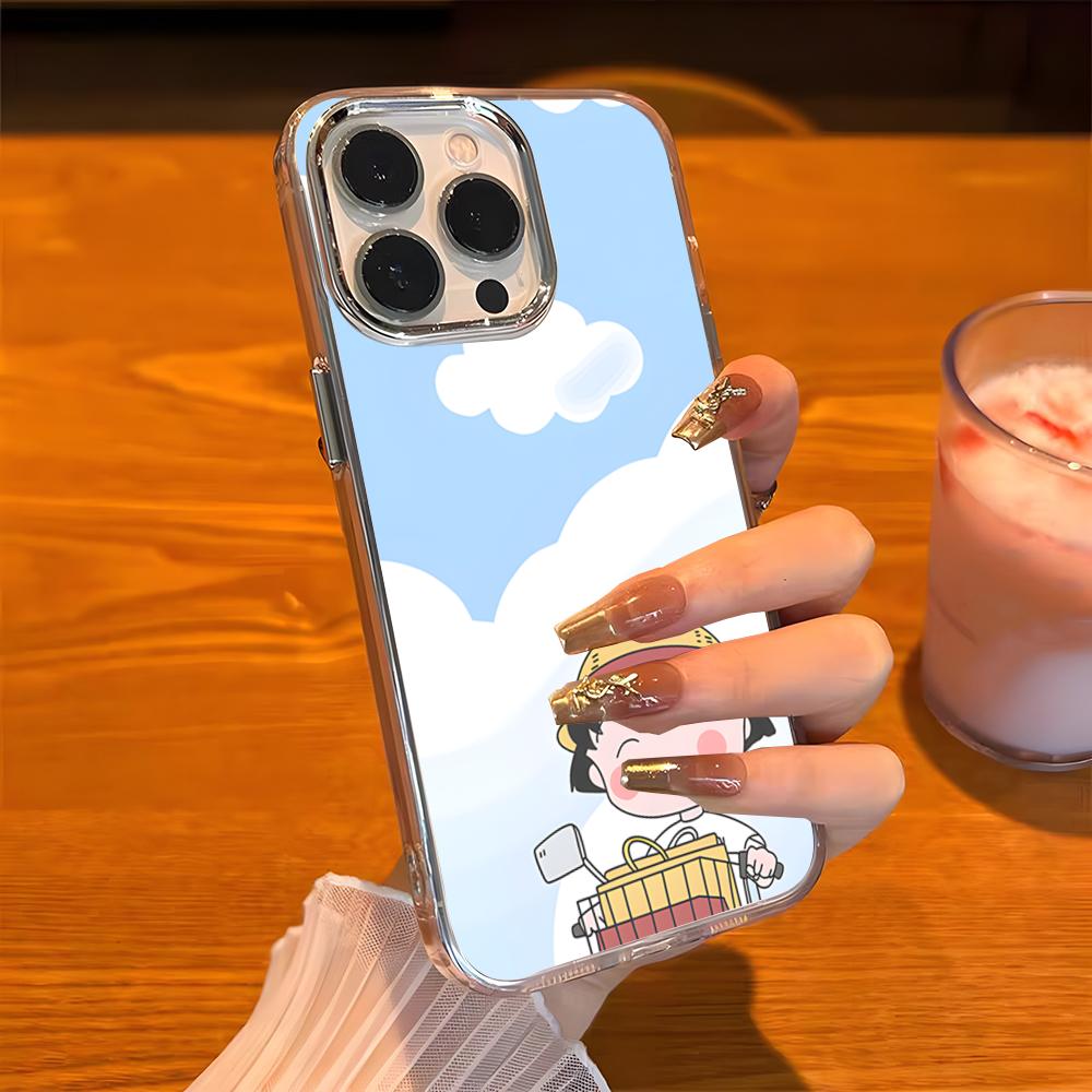 Chibi Maruko-chan Phone Case For IPhone 17 Pro Max 16 15 14 Pro Max IPhone 13 Pro Max 11 Plus Transparent Cover
