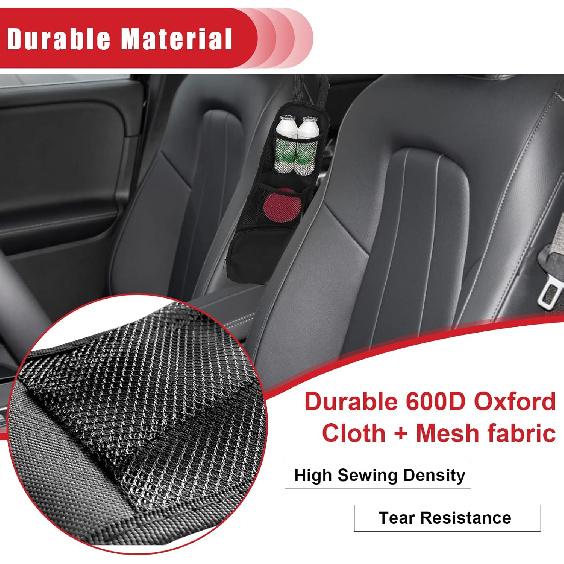 QUICTO 2PCS Car Seat Storage Hanging Bag, Multi-Pocket Seat Side Organizer, Multifunctional Mesh Net Pocket, Can Hold Mobile Phone, Wallet, Glasses,