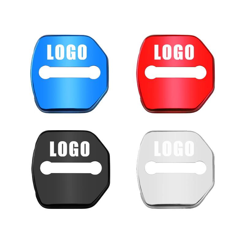 4PCS Car Emblems Door Lock Buckle Cover Protection Stickers Accessories For Volvo S90 XC60 V40 V90 XC40 XC90 V60 S60 Rdesign AWD