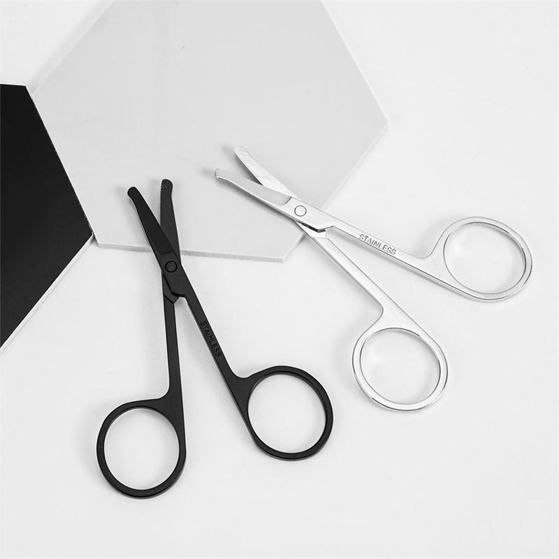 1pcs Stainless Steel Mini Portable Curved Mustache Nose Ear Hair Remover Scissor Trimmer Small Scissors