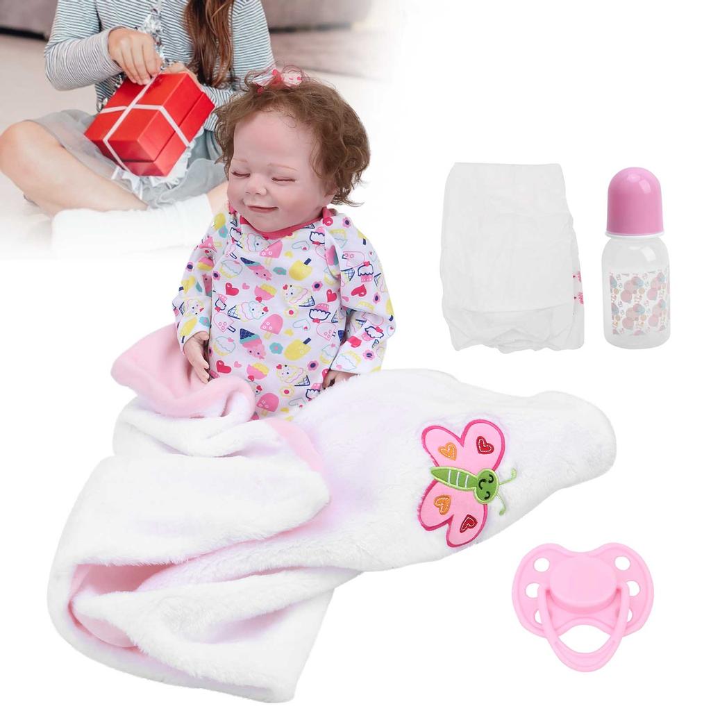 22 Inch Cute Soft Finished Reborn Baby Doll Lifelike Children Role Play Doll Girls Gift Toy