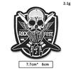 Rock Roll Embroidery Iron On Patches Punk Style Cloth Appliques Hard Rock Heavy Metal Music Emblem Black Skull Emblem for Jacket
