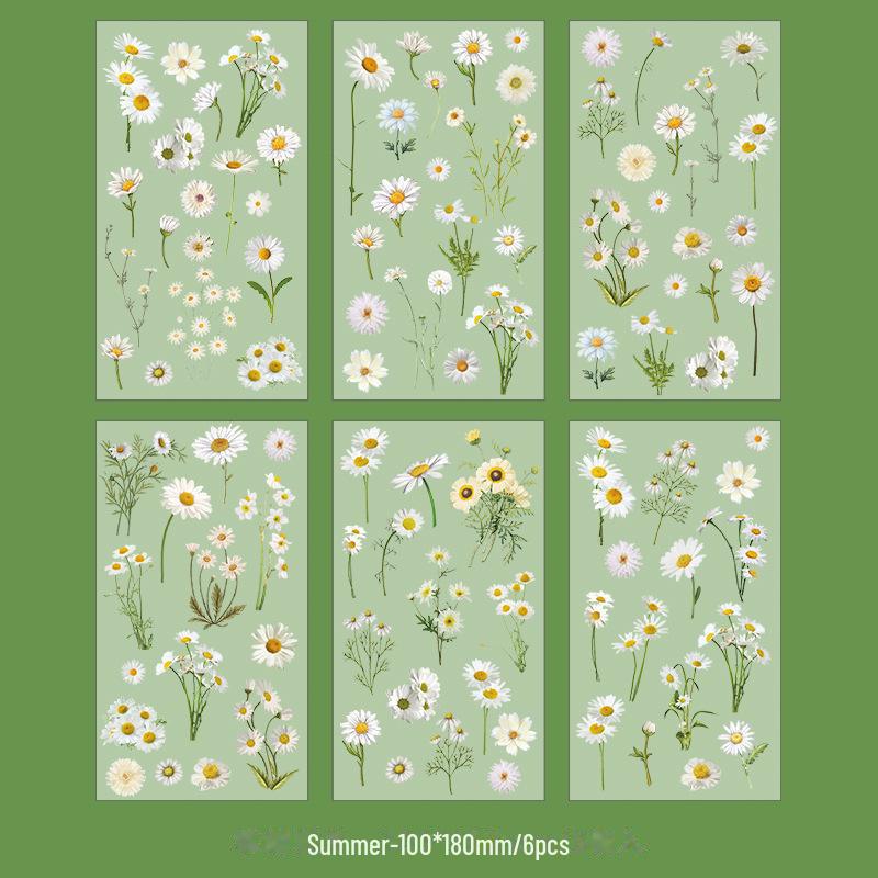 Набор наклеек «Ретро растения и цветы» — водонепроницаемые, прозрачные наклейки из ПЭТ для детских пособий и декора «сделай сам».