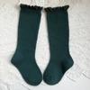 Baby Girls Cotton Knee High Socks With Lace Ruffle Autumn Winter Princess Long Socks For Toddlers Kids Age 0-5 Years