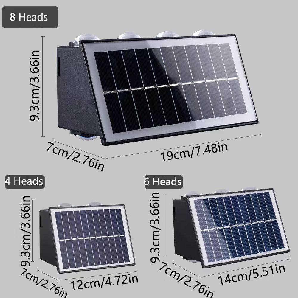 IP65 Waterproof 4/6/8 LED Solar Light Up and Down Fence Solar Lamp Modern Solar Wall Lamp Porch
