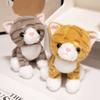 Stuffed Animal Simulated Cat Doll Soft Furry Stuffed Cat Keychain Kitten Plush Toy  Girls Gift