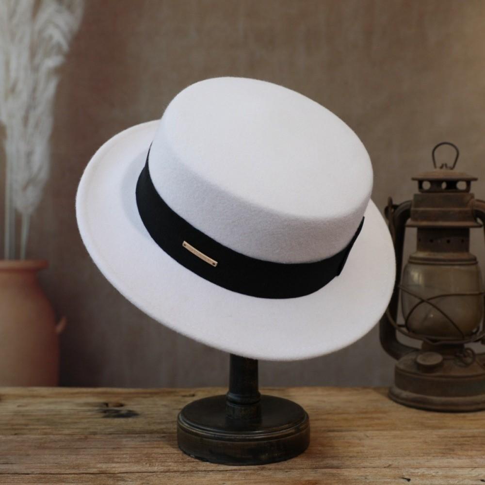 Versatile British Top Hat Vintage Looking Woolen Formal Hat Elegant Woolen Jazz Cap  Fashion Show