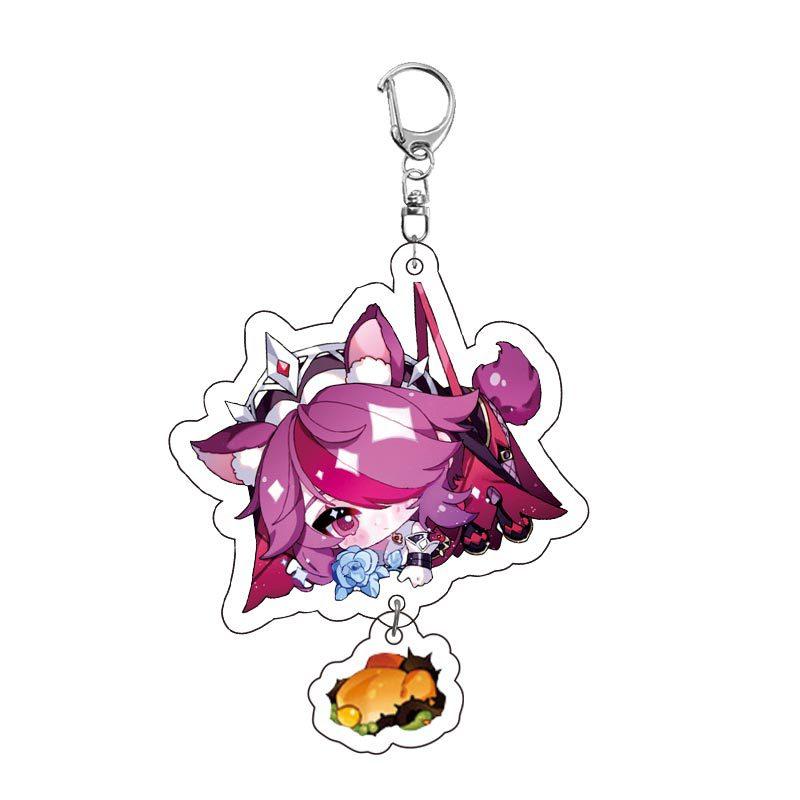 Game Keychains Acrylic Figure School Bag Keychian Holder Key Ring For Children Girl Men Accessories