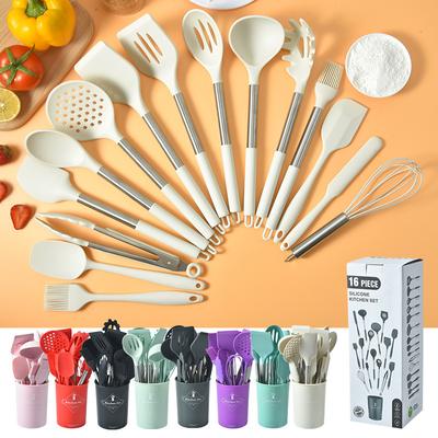 16 шт. термостойкая пищевая антипригарная кастрюля силиконовая кухонная утварь кухонные принадлежности зажим для еды миска ложка венчик для яиц кухонные принадлежности