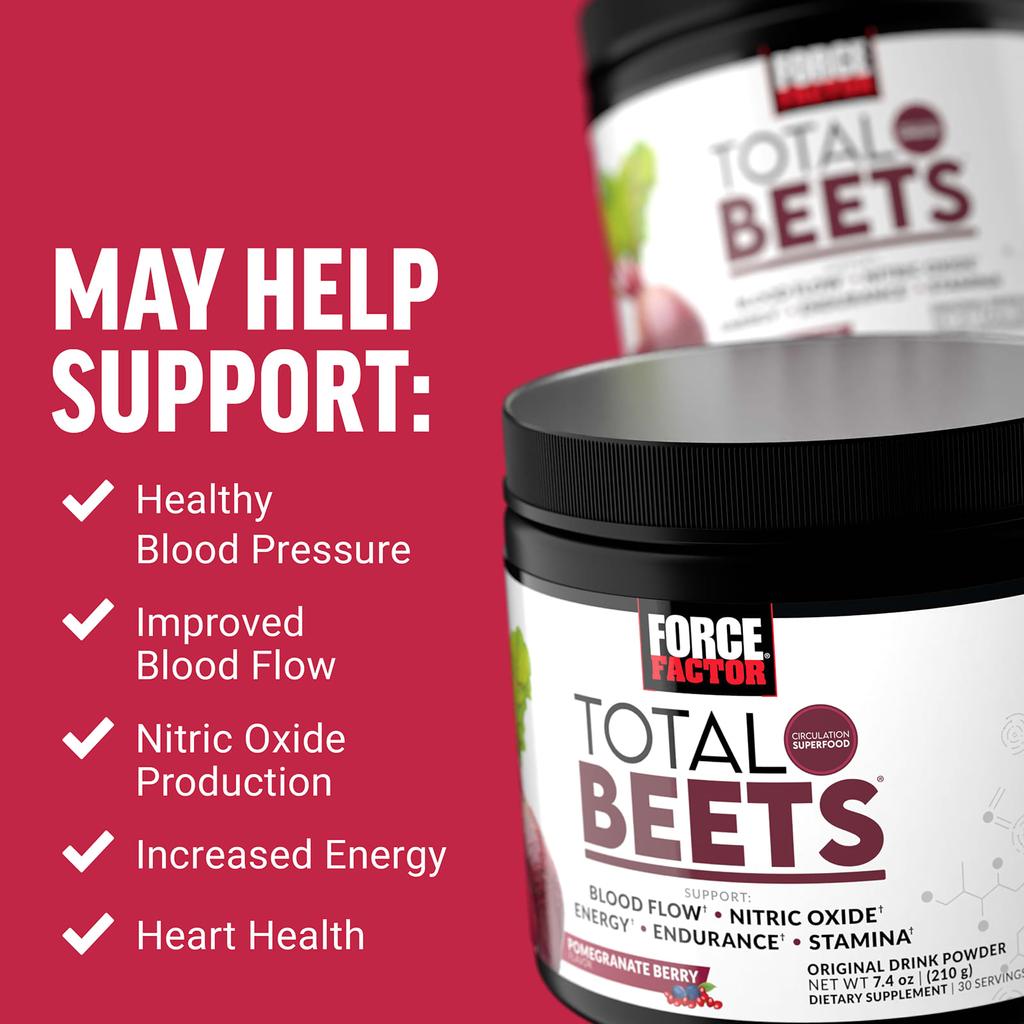 Force Factor Total Beets, Оригинальный напиток в порошке, Гранатово-ягодный, 7,4 унции (210 г)
