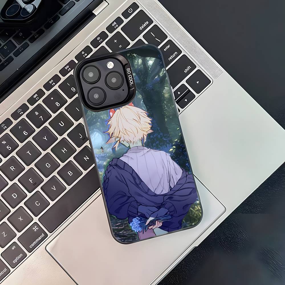Чехол для телефона M-Mushroom Oasis Anime для iPhone 17,16,15,14,13,12,11,Pro,Max,Plus, Черный Матовый Ударопрочный Чехол