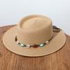 French hat ladies summer beach weave ins wind retro sunscreen visor visor flat top hat tide